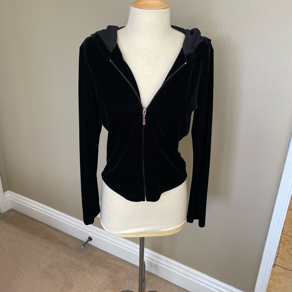 Bebe velvet zip up hoodie jacket - size M